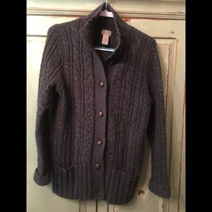 Duluth Trading Company New Gray Cable Knit Sweater